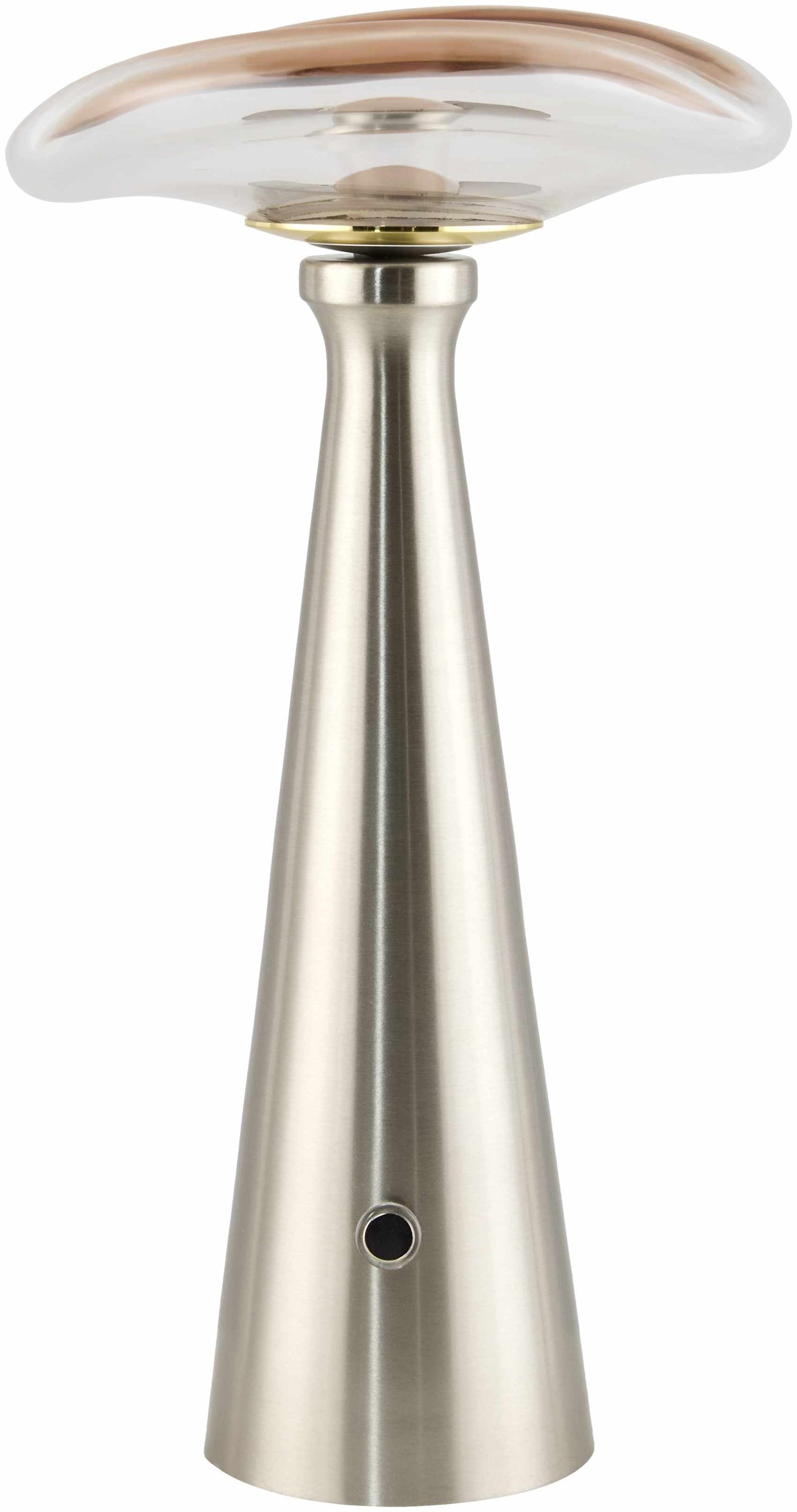 Contemporary Table Lamp With Smoky Charcoal Glass Shade