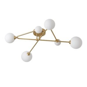 Frosted Bubble Linear Sputnik Semi Flush Mount