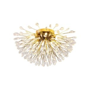 Luxury Bloom Dandelion Crystal Semi Flush Mount