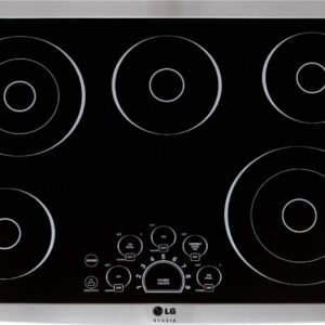 LG - STUDIO 30-in Wide Built-In Electric Cooktop with 5 Elements and Warming Zone - Stainless Steel