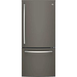 GE - 30 in. Wide 21.0 Cu. Ft. Bottom-Freezer Refrigerator with Sliding Snack Drawer - Slate