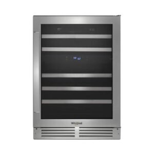 Whirlpool - 46-Bottle Wine Cooler - Stainless Steel