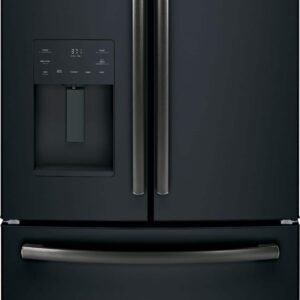 GE - 36 in. Wide 25.6 Cu. Ft. French Door Refrigerator with In-the-Door Ice Maker - Black Slate