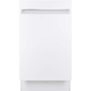 GE Profile - 18" Compact Top Control Built-In Stainless Steel Tub Dishwasher with 3-Level Wash and and 47 dBA - White