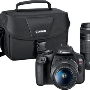 Canon - EOS Rebel T7 DSLR Video Two Lens Kit with EF-S 18-55mm and EF 75-300mm Lenses - Black