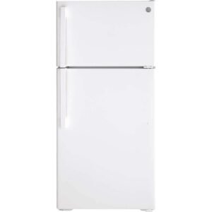 GE - 28 in. Wide 15.6 Cu. Ft. Top-Freezer Refrigerator with LED Interior Lighting - White