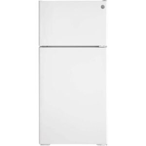 GE - 28 in. Wide 16.6 Cu. Ft. Top-Freezer Refrigerator with LED Interior Lighting - White