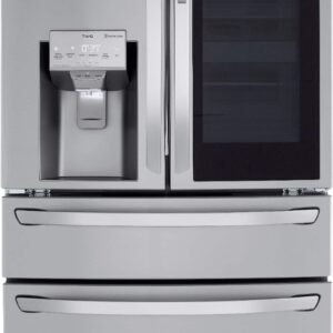 LG - 36-in Wide 22.5 Cu. Ft. 4-Door French Door-in-Door Counter-Depth Smart Refrigerator with Craft Ice - Stainless Steel