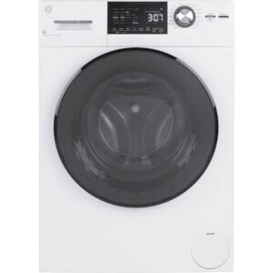 GE - 2.4 Cu. Ft. High-Efficiency Front Load Washer and Electric Condenser Dryer Combo with Steam and Sanitize - White