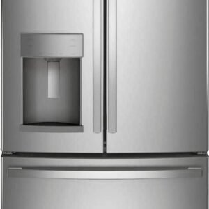 GE - 36 in. Wide 27.7 Cu. Ft. French Door Refrigerator with Space Saving Ice Maker - Stainless Steel