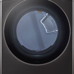 LG - 7.4 Cu. Ft. Stackable Smart Gas Dryer with Steam and Built-In Intelligence - Black Steel