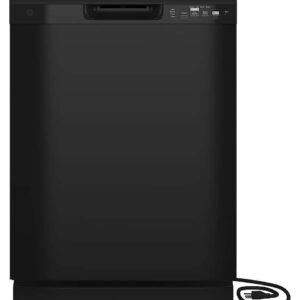 GE - 24" Front Control Built-In Plastic Tub Dishwasher with Dry Boost and 59 dBA - Black