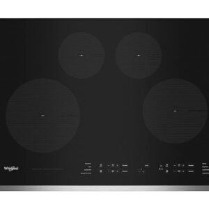 Whirlpool - 30 in. Wide 4 element Built-In Electric Induction Cooktop with Quick Cleanup - Stainless Steel