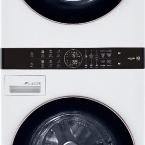 LG - 4.5 Cu. Ft. HE Smart Front Load Washer and 7.4 Cu. Ft. Electric Dryer WashTower with Steam and Built-In Intelligence - White