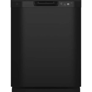 GE - 24" Front Control Built-In Plastic Tub Dishwasher with Extra Heavy Duty Wash Cycle and 60dBA - Black