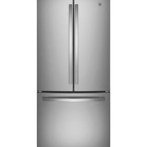 GE - 33 in. Wide 24.7 Cu. Ft. French Door Refrigerator with Internal Water Dispenser - Stainless Steel