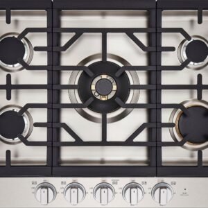 LG - STUDIO 30” Built-In Smart Gas Cooktop with 5 Burners and Griddle - Stainless Steel