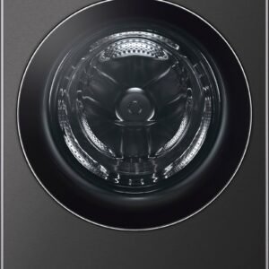 LG - 5.0 Cu. Ft. High-Efficiency Stackable Smart Front Load Washer with Steam and TurboWash 360 - Black Steel