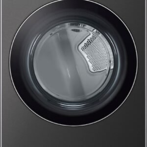 LG - 7.4 Cu. Ft. Stackable Smart Electric Dryer with TurboSteam - Black Steel