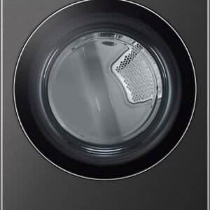 LG - 7.4 Cu. Ft. Stackable Smart Gas Dryer with TurboSteam - Black Steel