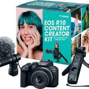 Canon - EOS R10 Mirrorless Camera with RF-S18-45 f/4.5-6.3 IS STM Lens Content Creator Kit - Black