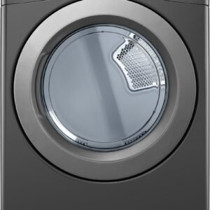 LG - 7.4 Cu. Ft. Stackable Electric Dryer with Wrinkle Care - Middle Black