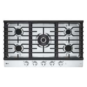 LG - 36-in Wide Built-In Smart Gas Cooktop with 5 Burners and EasyClean - Stainless Steel