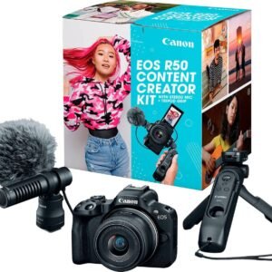 Canon - EOS R50 4K Video Mirrorless Camera with RF-S18-45mm Content Creator Kit - Black