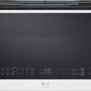 LG - STUDIO 1.7 Cu. Ft. Convection Over-the-Range Microwave with Sensor Cooking and Air Fry - Essence White
