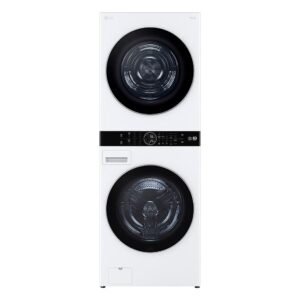 LG - 5.0 Cu. Ft. HE Smart Front Load Washer and 7.8 Cu. Ft. Electric Dryer WashTower with Steam and Ventless Heat Pump Tech - White