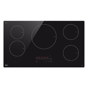 LG - 36-in Wide Built-in Electric Induction Smart Cooktop with 5 Elements and UltraHeat 4.3kW Power Element - Black Ceramic