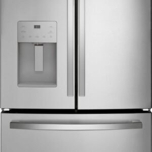 GE - 36 in. Wide 20.6 Cu. Ft. French Door Counter Depth Refrigerator with Space Saving Icemaker - Stainless Steel