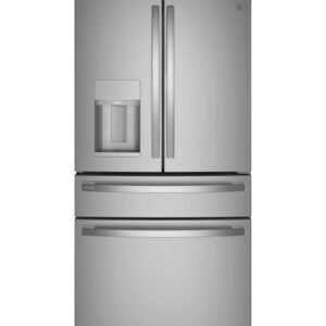 GE Profile - 36 in. Wide 22.3 Cu. Ft. 4-Door French Door Counter-Depth Smart Refrigerator with Door-in-Door Storage - Stainless Steel