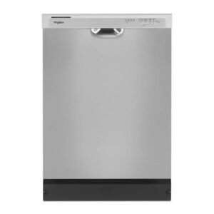 Whirlpool - 24 inch Front Control Built-In Dishwasher with Boost Cycle and 57 dBA - Stainless Steel