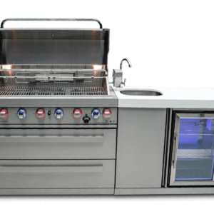 Mont Alpi 805 Deluxe Island with Beverage Center 6-Burner Grill 2 Infrared Burners