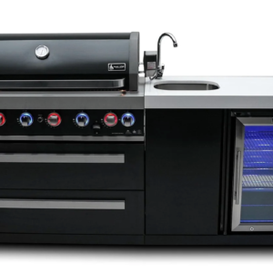 Mont Alpi 805 Black Stainless Steel Island with Beverage Center