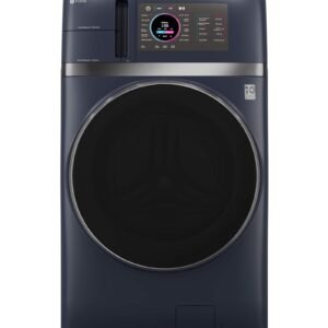 GE Profile - UltraFast 4.8 Cu. Ft. High-Efficiency Smart Front Load Washer and Electric Dryer Combo with Ventless Heat Pump - Sapphire Blue