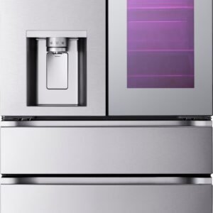 LG - 36-in Standard-Depth MAX 28.6 Cu. Ft. 4-Dr Fr Door-in-Door Smart Refrig w/Mirror InstaView, MyColor & Mini Craft Ice - Stainless Steel