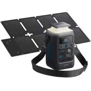 Anker - SOLIX C300X DC Portable Power Station w/60W Solar Panel 288Wh/300W Soalr Generator for Outdoor Camping&Emergency (288 Wh Capacity) - Black