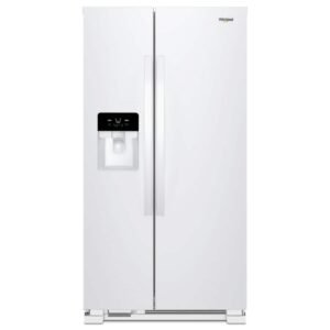 Whirlpool - 36 in. Wide 25 cu. ft. Side-by-Side Refrigerator with Frameless Glass Shelves - White